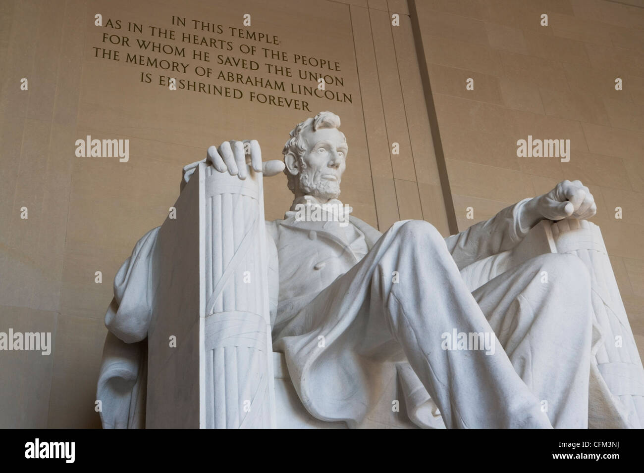 USA, Washington DC, niedrigen Winkel Ansicht des Lincoln memorial Stockfoto