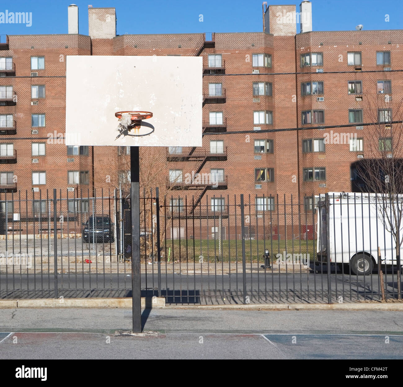 USA, New York State, New York City, Basketballplatz Stockfoto