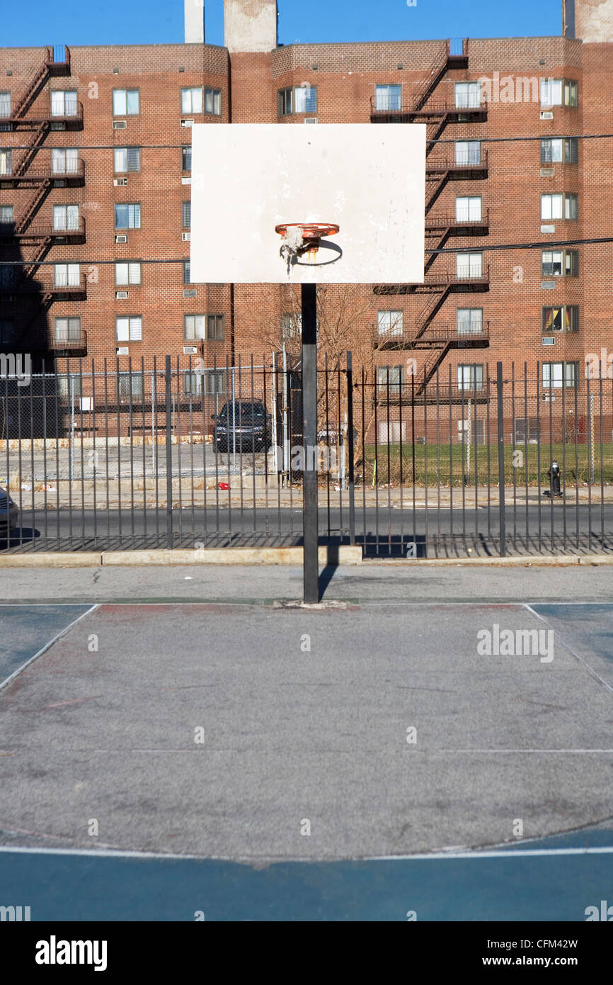 USA, New York State, New York City, Basketballplatz Stockfoto