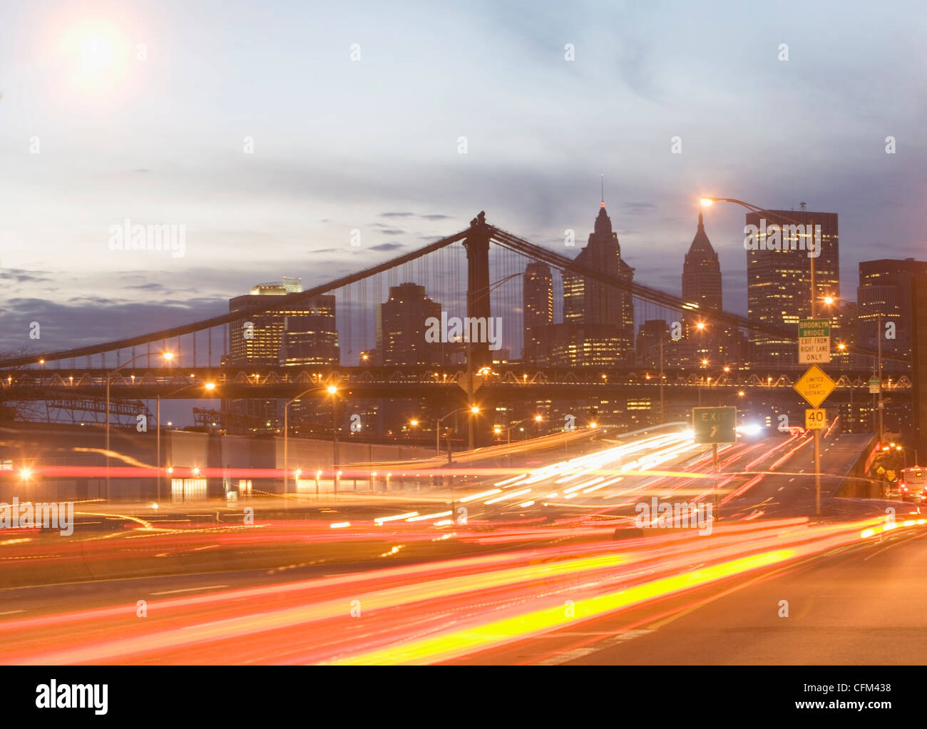 USA, New York State, New York City, Lichtspur Stockfoto