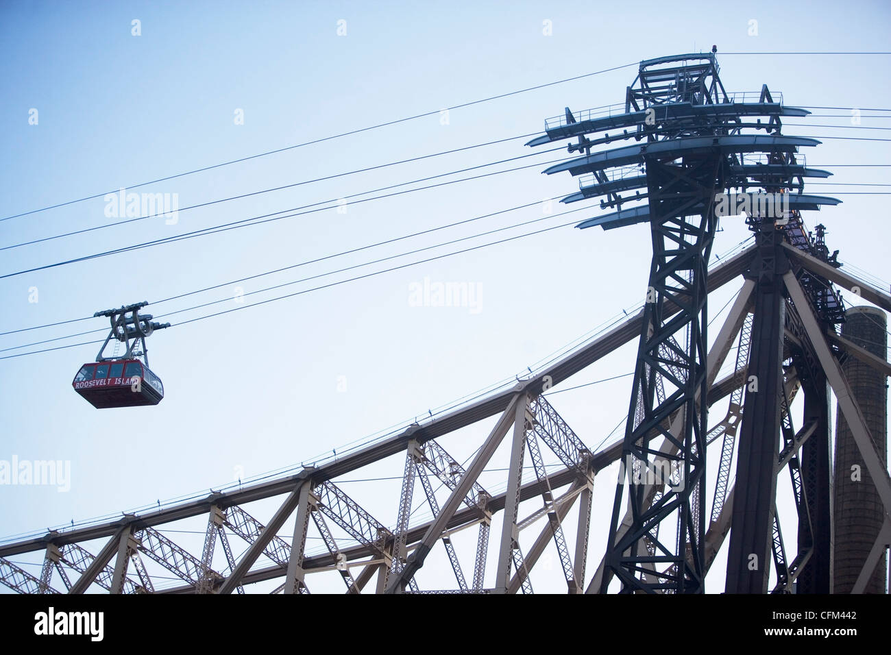 USA, New York, New York City, Manhattan, Queensboro Bridge, Overhead-Seilbahn Stockfoto