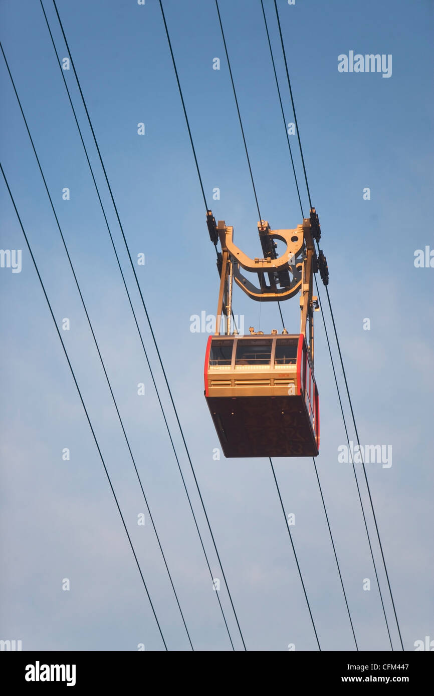 USA, New York, New York City, Manhattan, Overhead Seilbahn gegen blauen Himmel Stockfoto