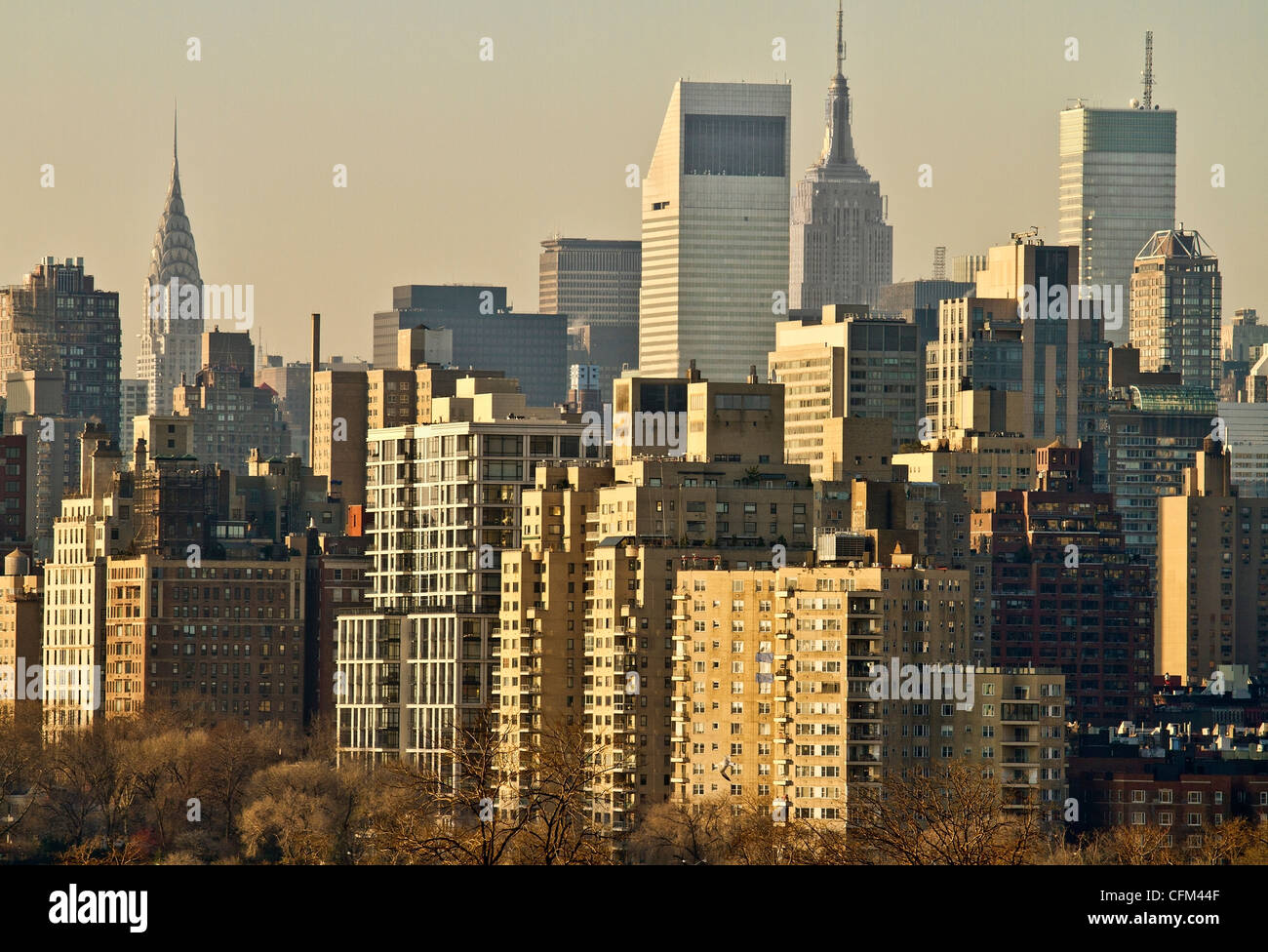 USA, New York, New York City, Manhattan, Skyline im Morgengrauen Stockfoto