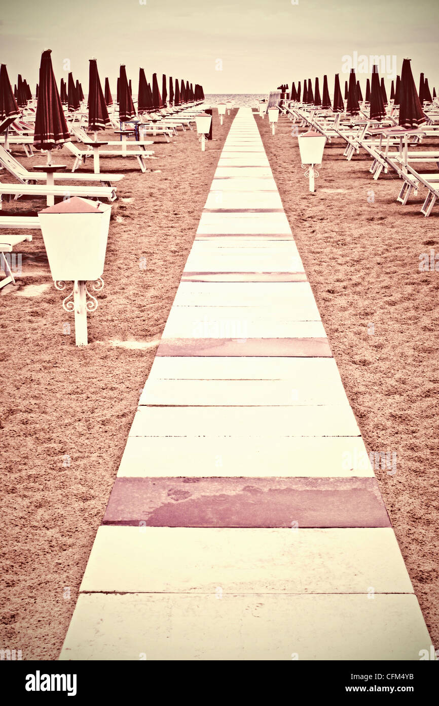 einsame, menschenleere Strand Stockfoto