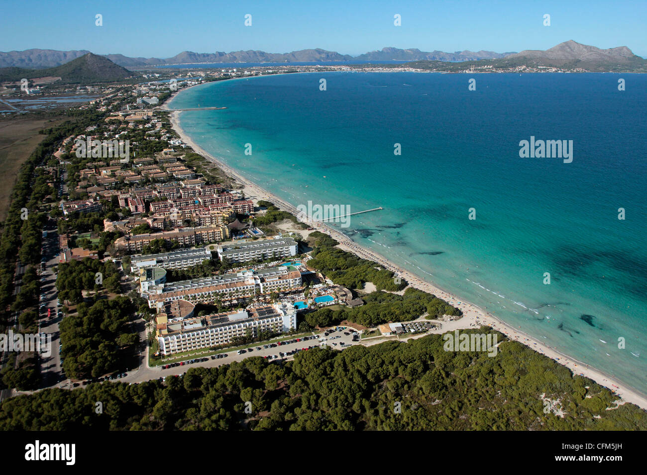 Platja d'Alcudia, Mallorca, Balearen, Spanien, Mittelmeer, Europa Stockfoto