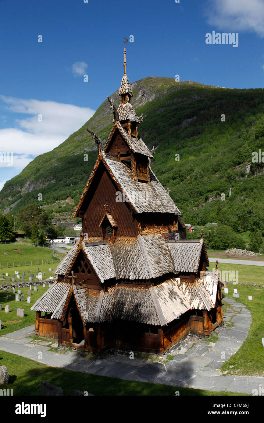 Borgund Stabkirche Kirche, Sogn Og Fjordane, Norwegen, Skandinavien, Europa Stockfoto