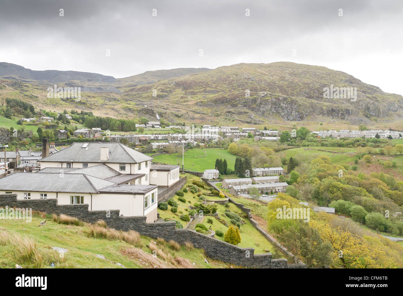 Stadt-Landschaft am Blaenau Ffestiniog, Wales Stockfoto