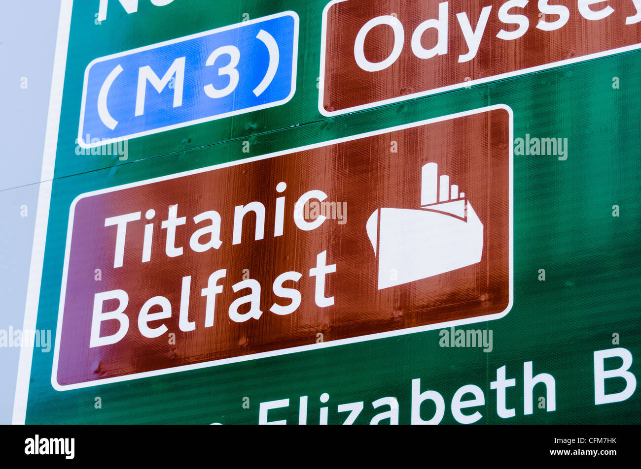 Titanic Belfast Straßenschild Stockfoto