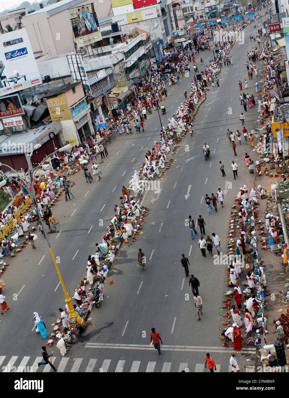 Szene aus Attukal Pongala Festival, Trivandrum, Indien Stockfoto
