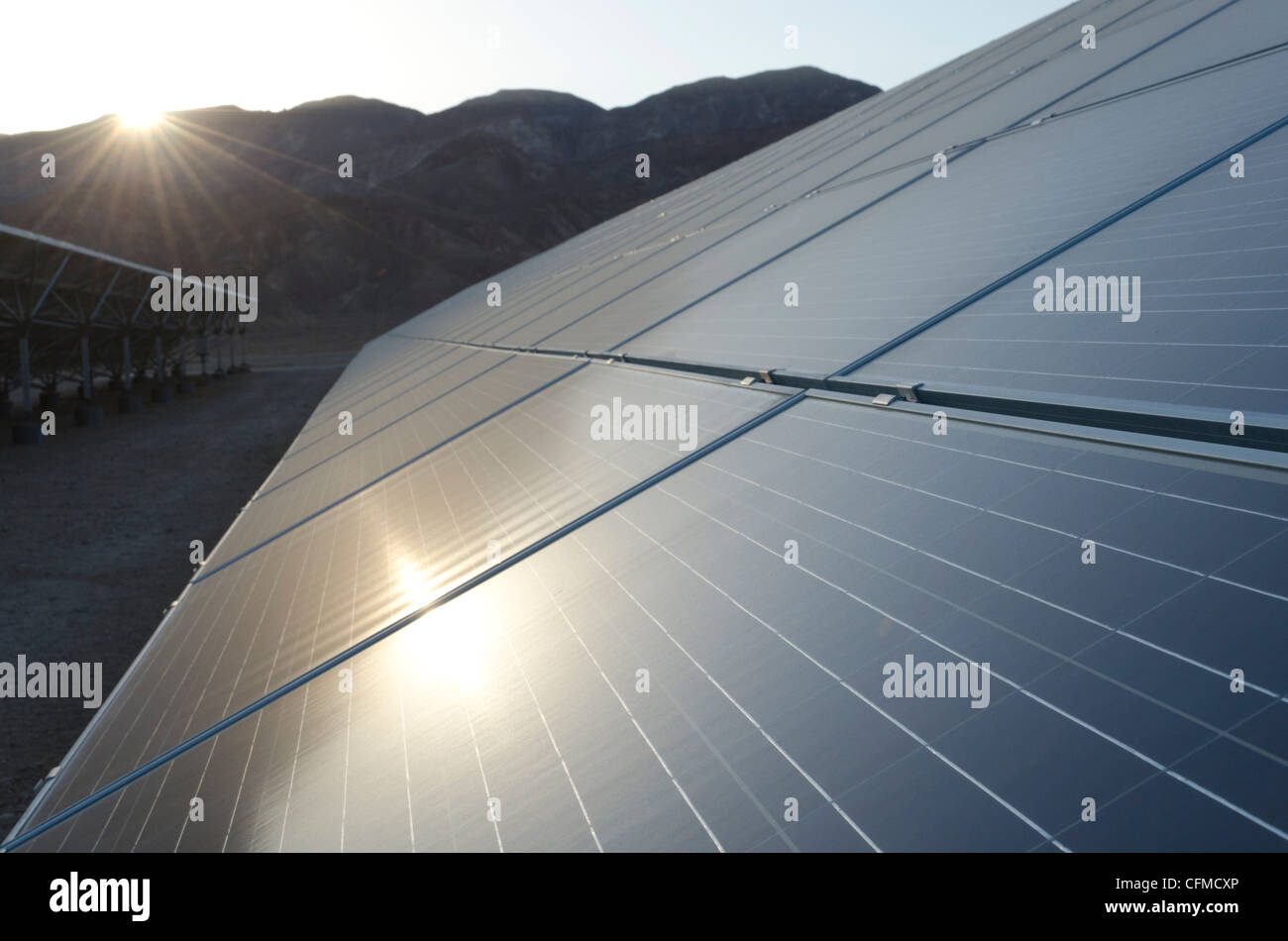 Arava Power Solar-Panel Feld, Kibbutz Ketura, südliche Arava-Tal, Israel, Nahost Stockfoto