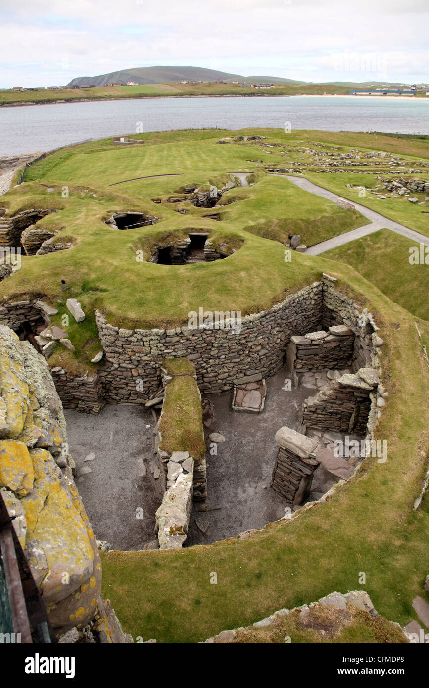 Prähistorische Stätte der Jarlshof, Shetland Islands, Schottland, Vereinigtes Königreich, Europa Stockfoto