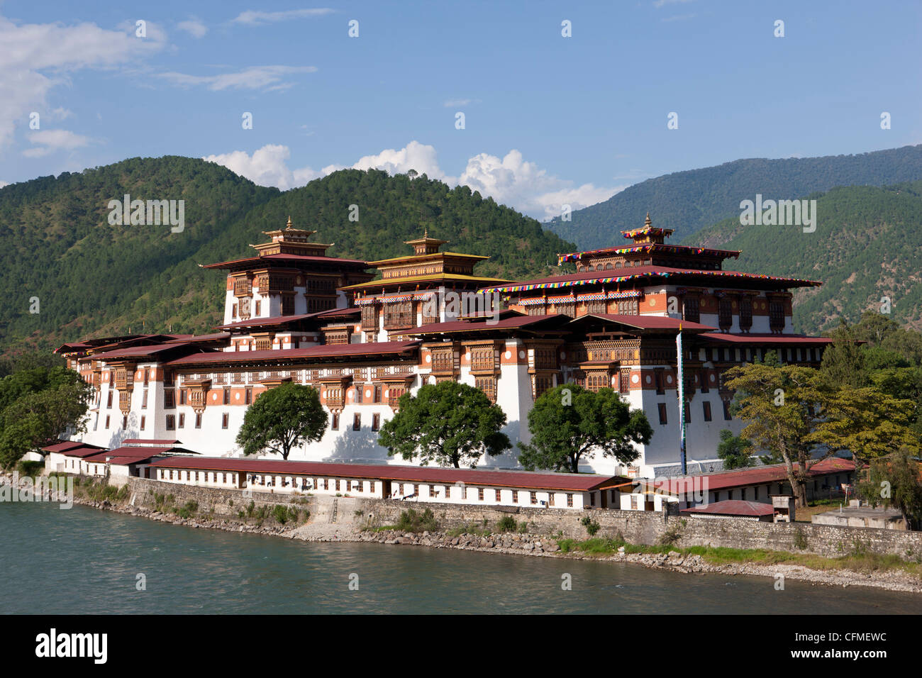 Punakha Dzong, Punakha Tal, Bhutan, Asien Stockfoto