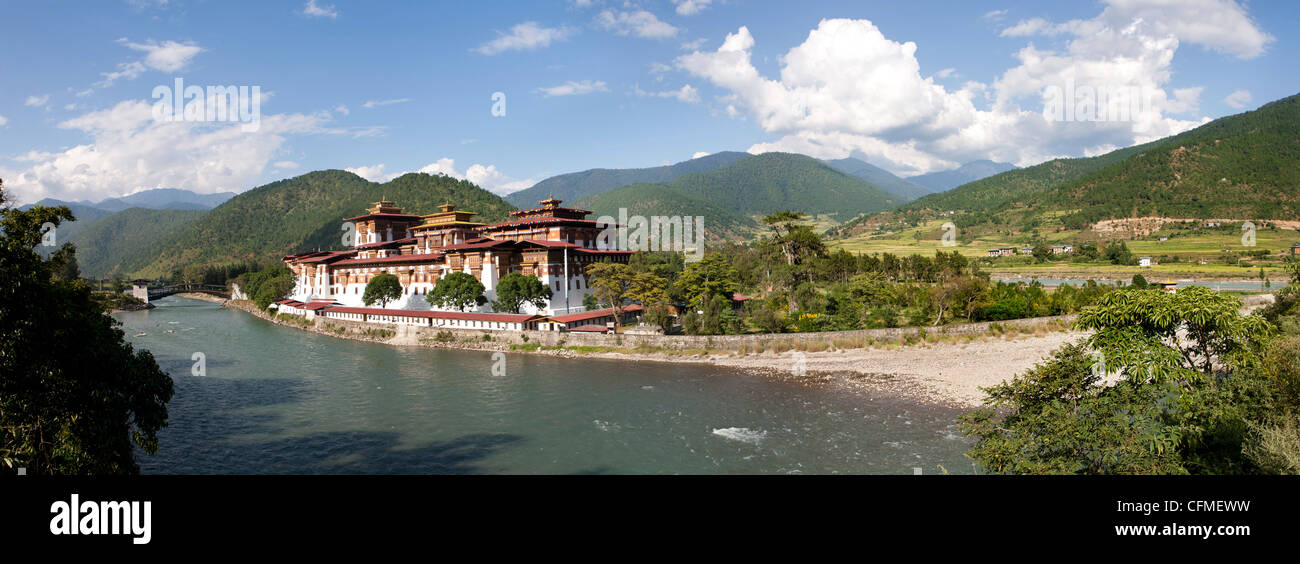 Punakha Dzong, Punakha Tal, Bhutan Himalaya, Asien Stockfoto