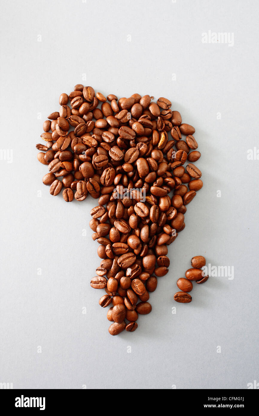Afrika aus Bohnen gemacht Stockfoto