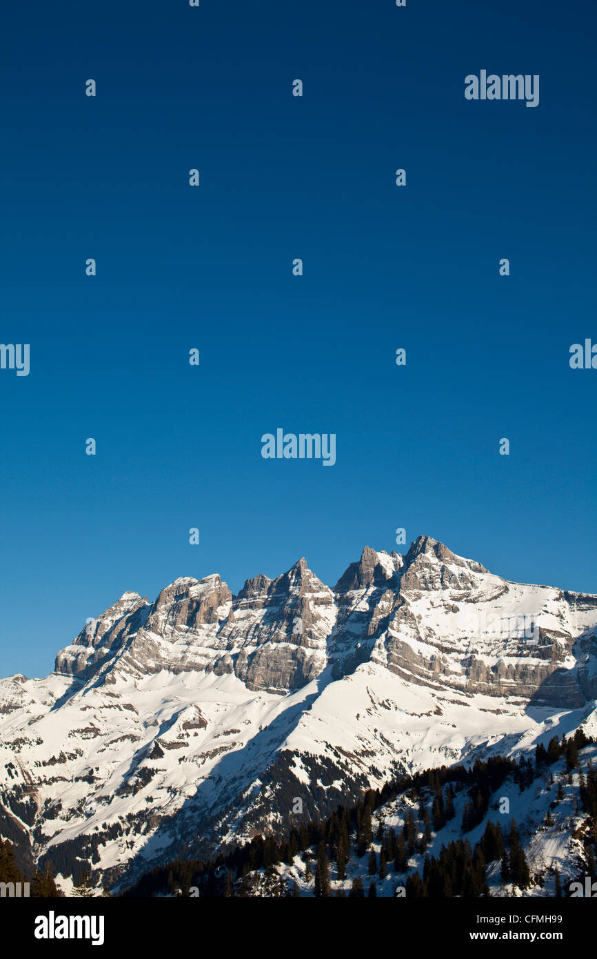 Die Dents du Midi. Kanton Wallis, Schweiz. Stockfoto