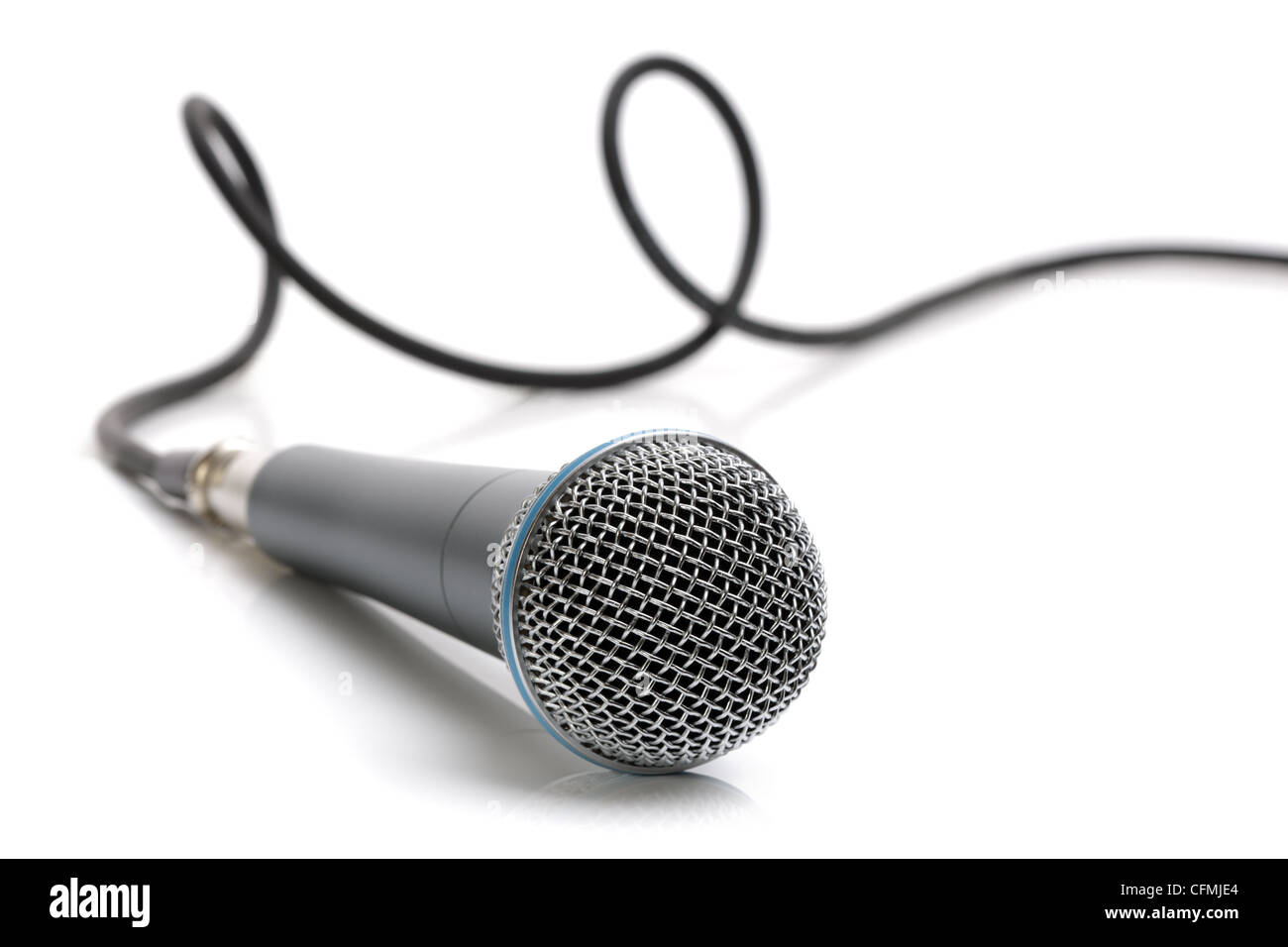 Mikrofon und Kabel Stockfoto