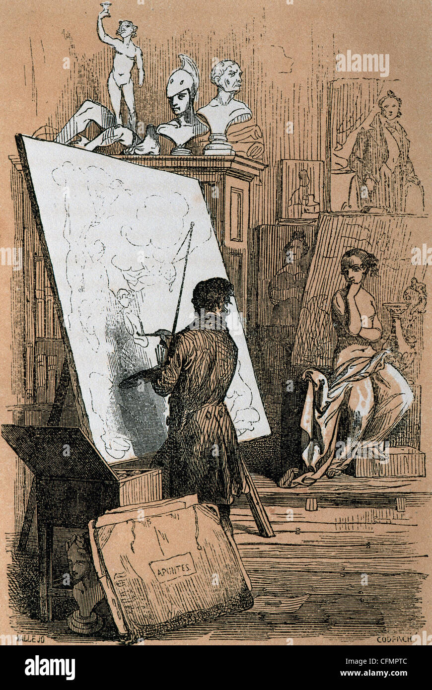 Wenceslao Ayguals de Izco (1801-1875). Spanischer Schriftsteller. Arm und reich oder die Hexe von Madrid. 1849. Illustration des Romans. Stockfoto