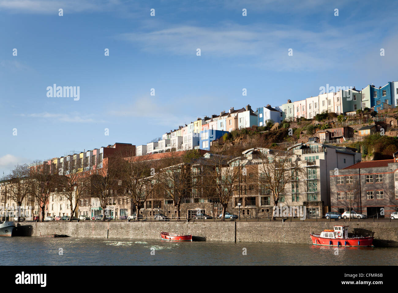 Blick über Avon schwimmenden Hafen von SS Great Britain Museum Stockfoto