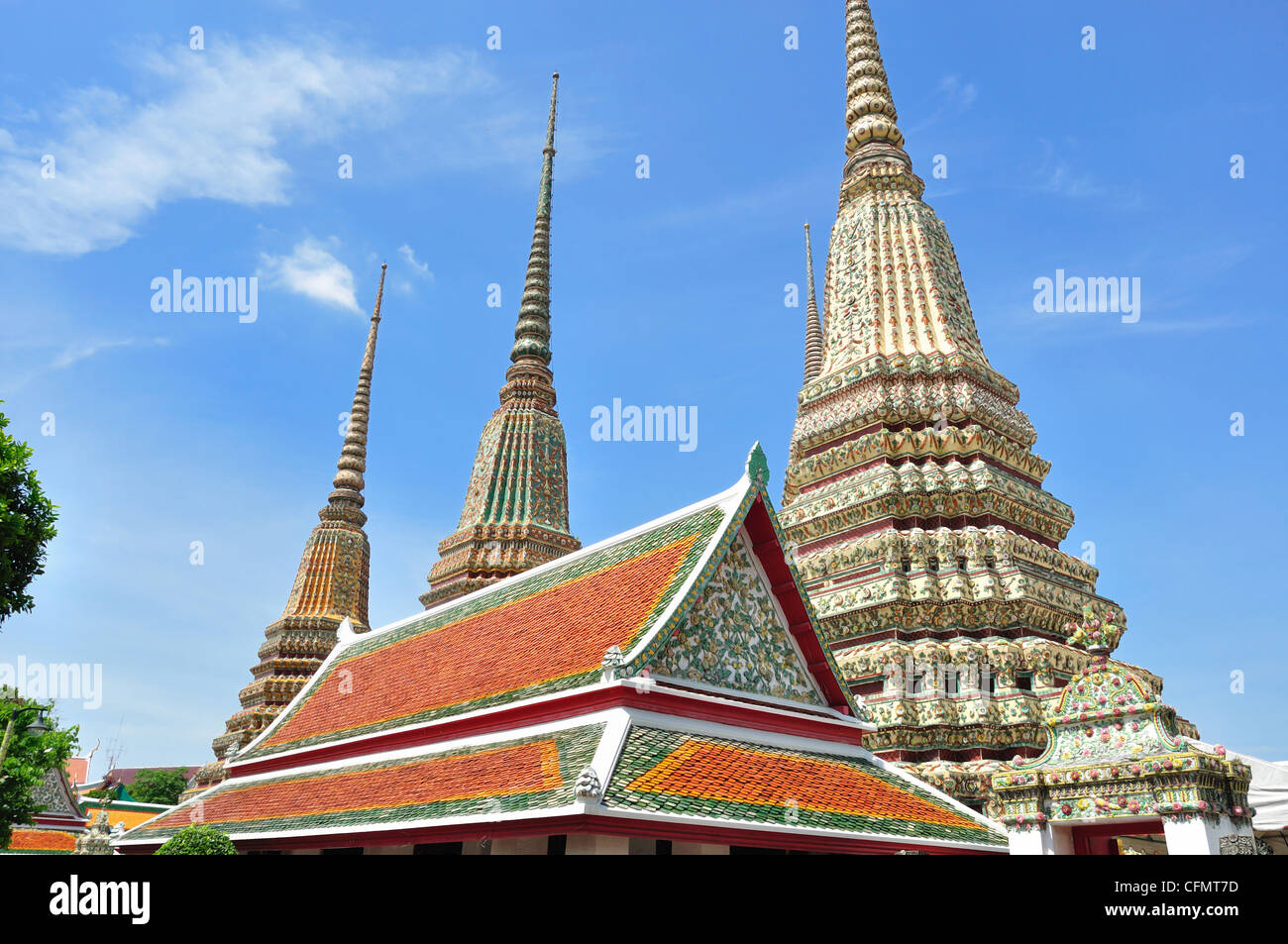 Alten Pagode oder Chedi im Wat Pho, der Tempel des liegenden Buddha, Bangkok, Thailand Stockfoto