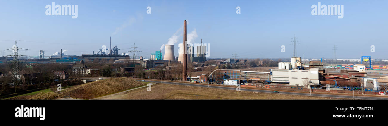 Panoramablick über Industrielandschaft in Duisburg, Deutschland Stockfoto