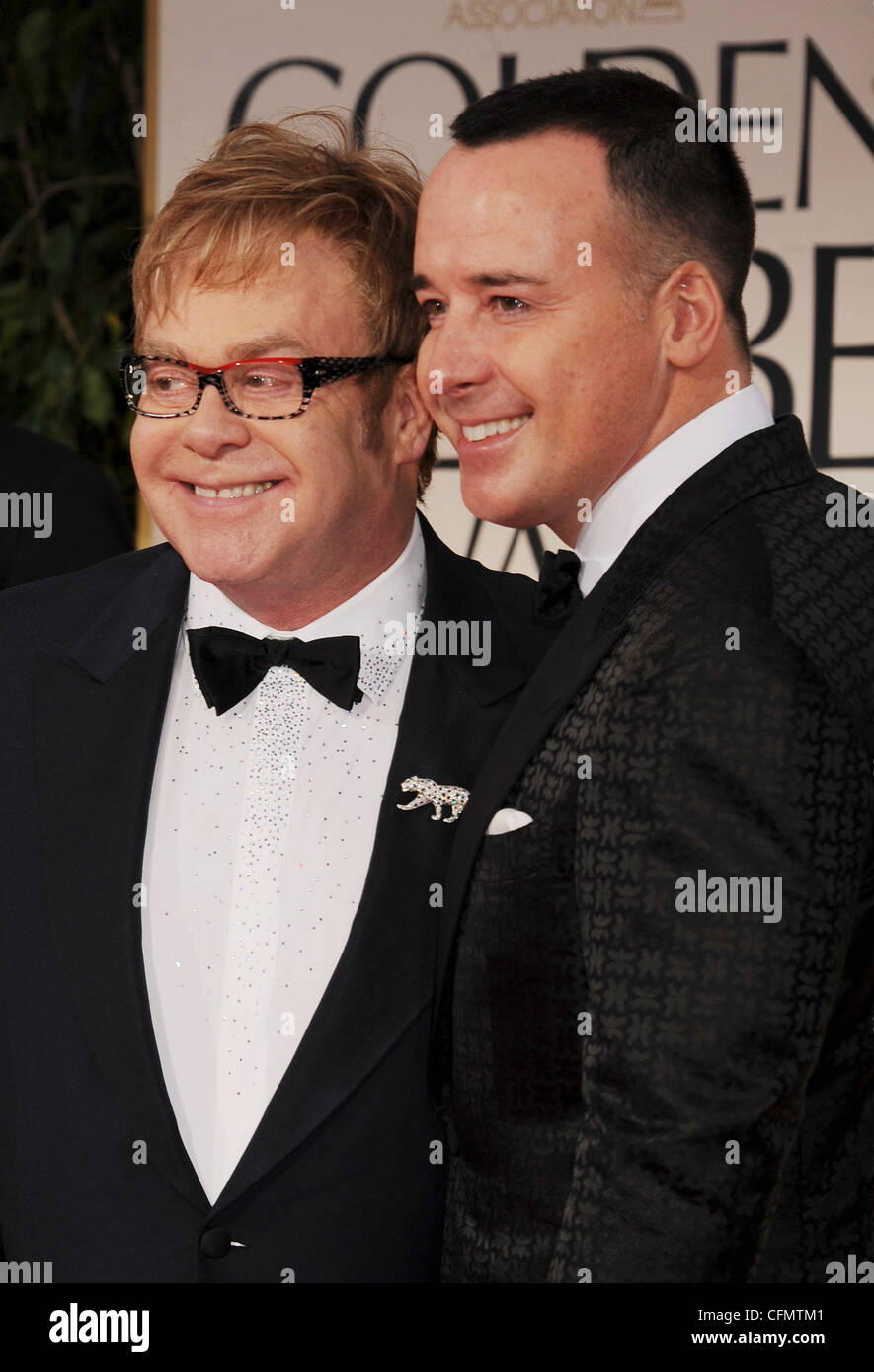 ELTON JOHN auf der linken Seite mit David Furnish im Dezember 2011. Foto Jeffrey Mayer Stockfoto