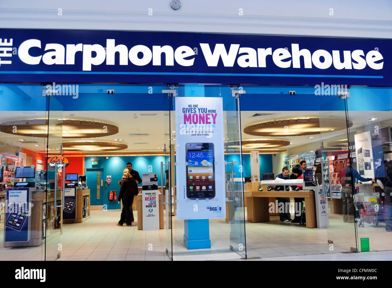 Carphone Warehouse bei Merry Hill Shopping Center, West Midlands, UK. Stockfoto