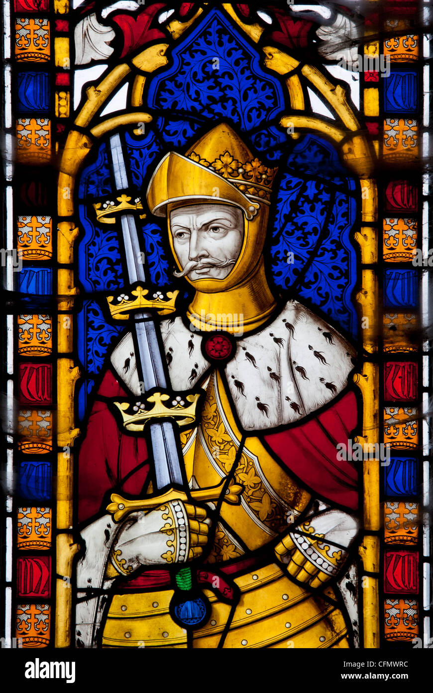 Buntglas-Fenster, Alton Towers, Alton Staffordshire, England, UK Stockfoto