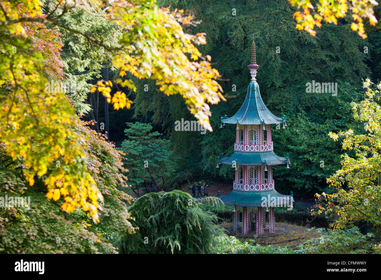 Pagode, Alton Towers Gärten, Staffordshire, England, Vereinigtes Königreich Stockfoto