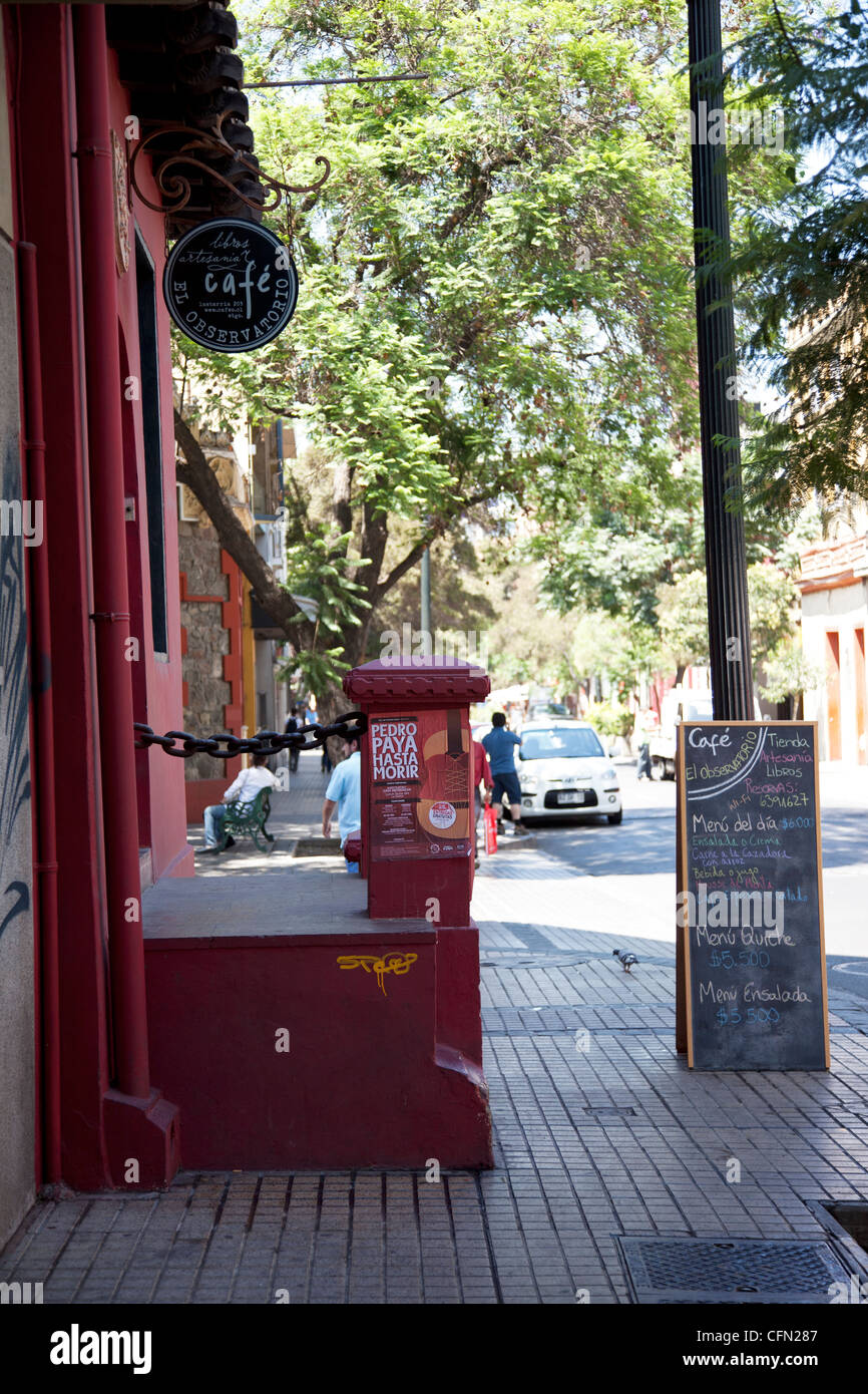 Barrio Lastarria in Santiago de Chile, in der Nähe von Parque Forestal und Bellas Artes ist ein gehobenes Bezirk voller Kultur. Stockfoto