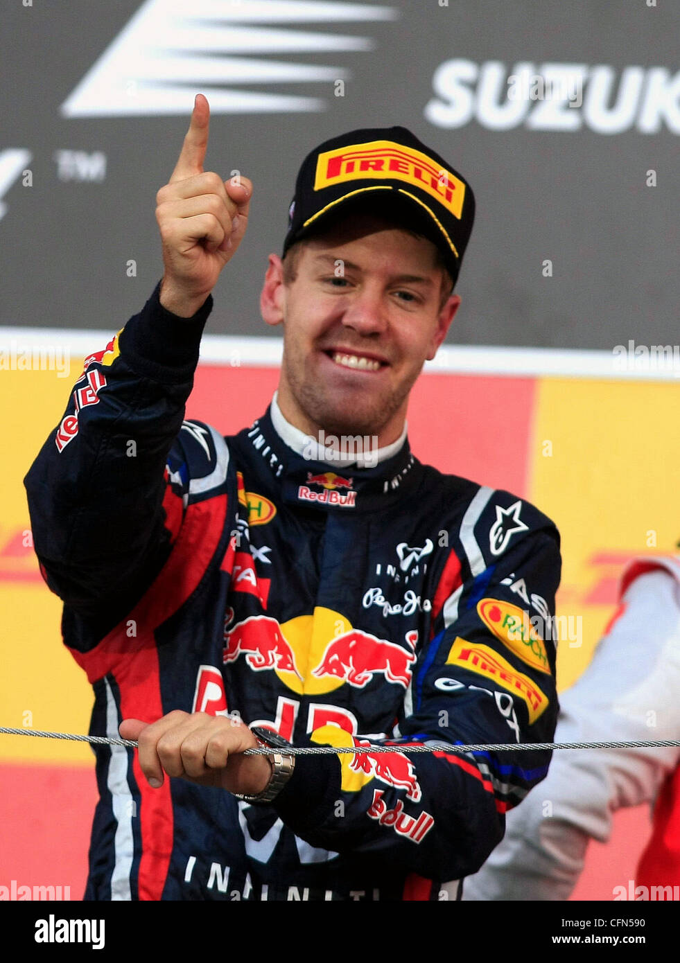 Weltmeister zum zweiten Mal Sebastian Vettel Formel-1 - The Grand Prix von Japan in Suzuka Suzuka, Japan - 09.10.11 Stockfoto