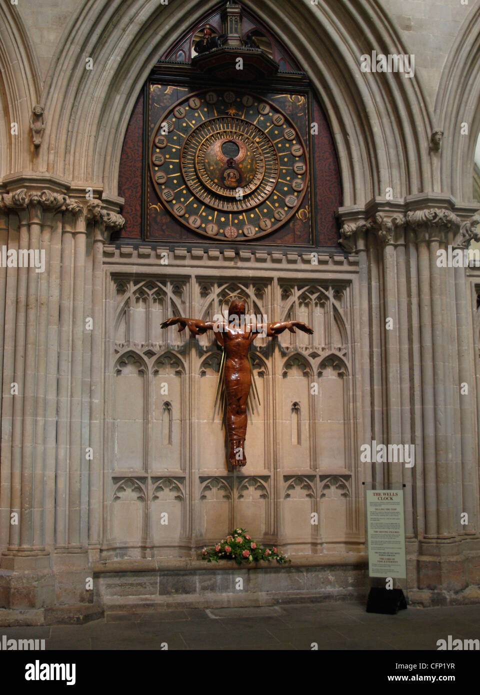 Die Kathedrale Uhr Wells, Somerset, UK Stockfoto