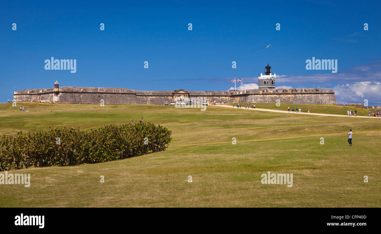 OLD SAN JUAN, PUERTO RICO - Castillo San Felipe del Morro, historische Festung. Stockfoto