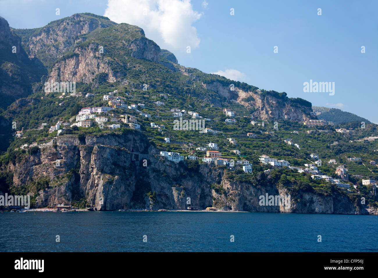 Amalfi Küste, in der Nähe des Dorfes Amalfi, UNESCO-Weltkulturerbe, Kampanien, Italien, Mittelmeer, Europa Stockfoto