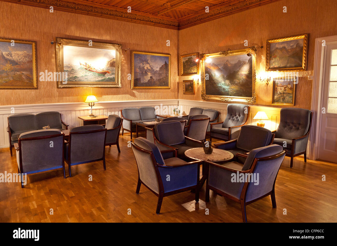 Interior Balestrand Hotel, Balestrand, Norwegen Stockfoto