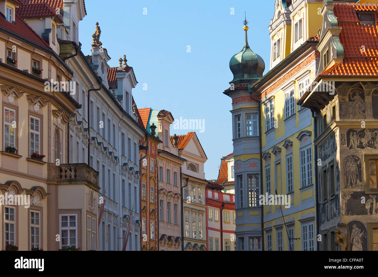 Bunte Häuser in Prague Old Town Stockfoto