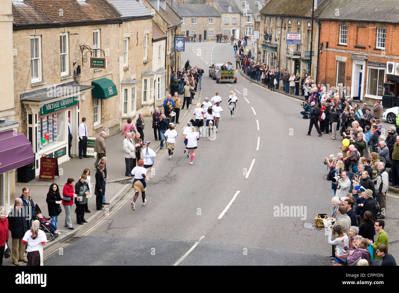 Olney Pancake Race Stockfoto