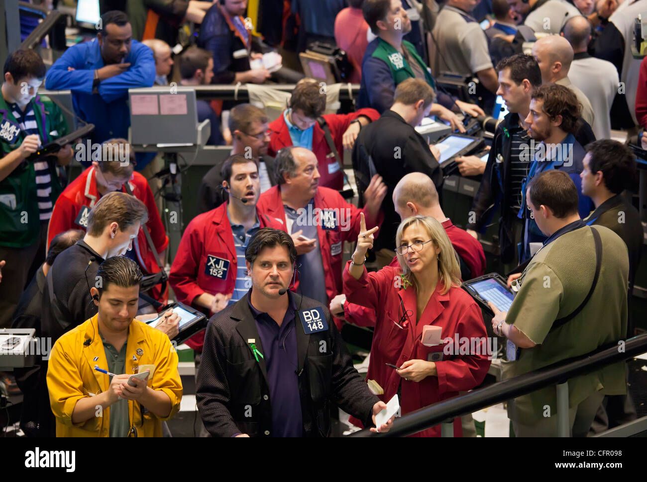 Chicago, Illinois - Rohstoffhandel auf dem Boden der Chicago Mercantile Exchange. Stockfoto