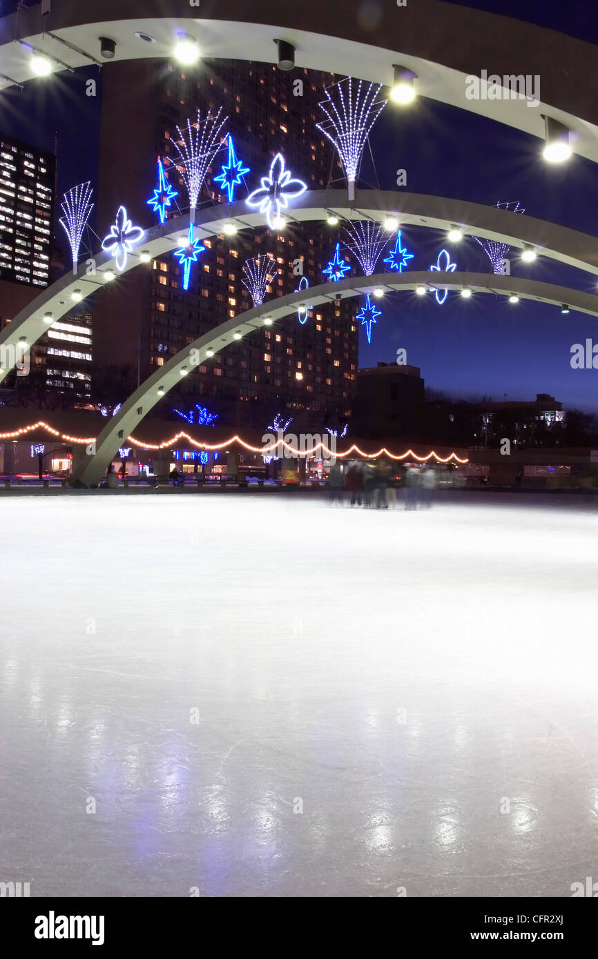 Nathan Phillips Square Skating Rink, Toronto, Ontario Stockfoto