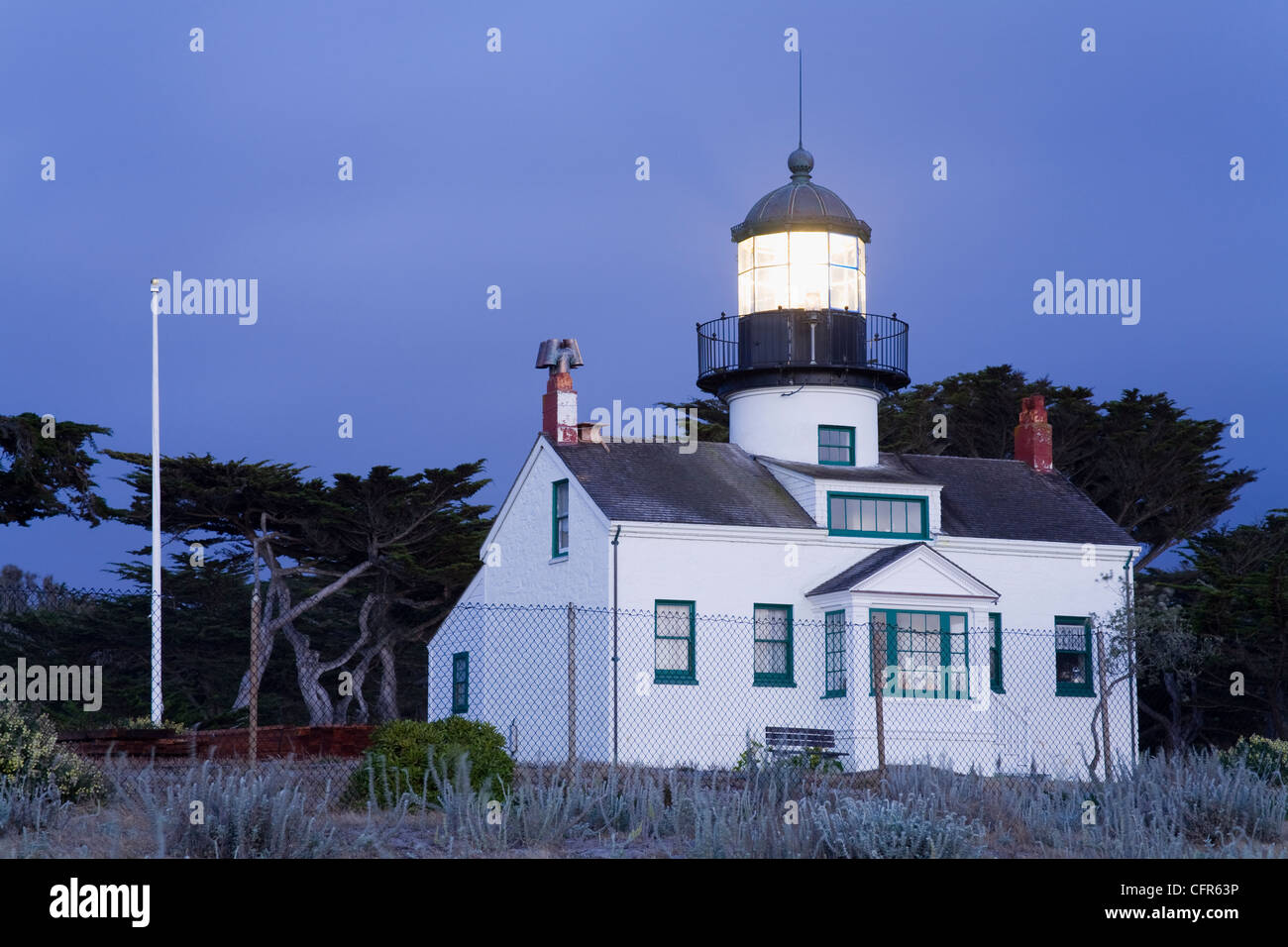 Point Pinos Lighthouse, Pacific Grove, Monterey County, California, Vereinigte Staaten von Amerika, Nordamerika Stockfoto