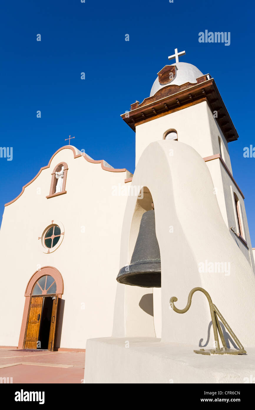 Ysleta Mission an der Tigua-Indianer-Reservat, El Paso, Texas, Vereinigte Staaten von Amerika, Nordamerika Stockfoto