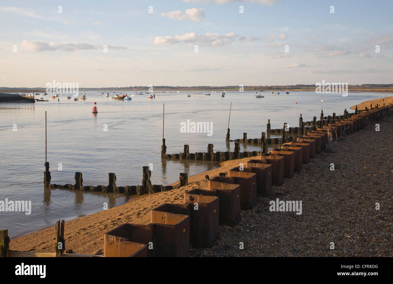 Auf der Suche nach vor-Mund River Deben, Bawdsey, Sufolk, England Stockfoto
