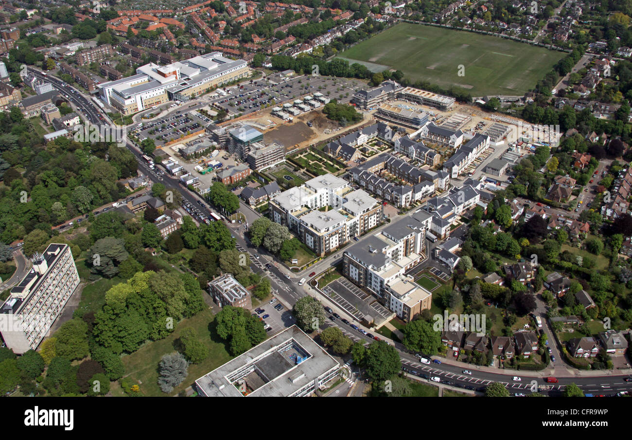 Luftaufnahme des Queen Mary's Hospital, London SW15 Stockfoto