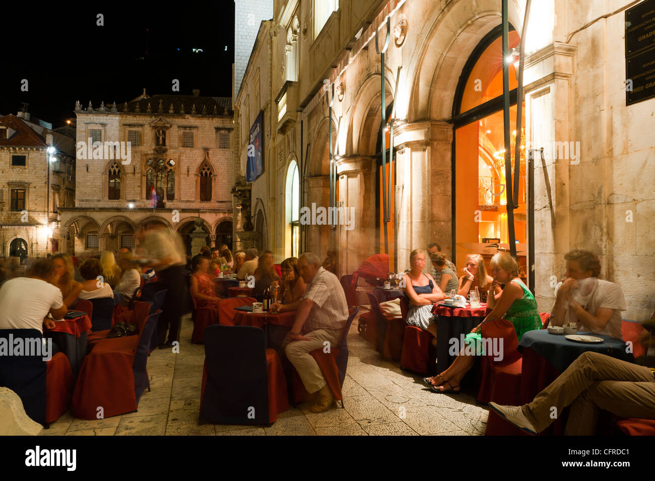 Nachtleben, Dubrovnik, Dubrovnik-Neretva County, Kroatien, Europa Stockfoto