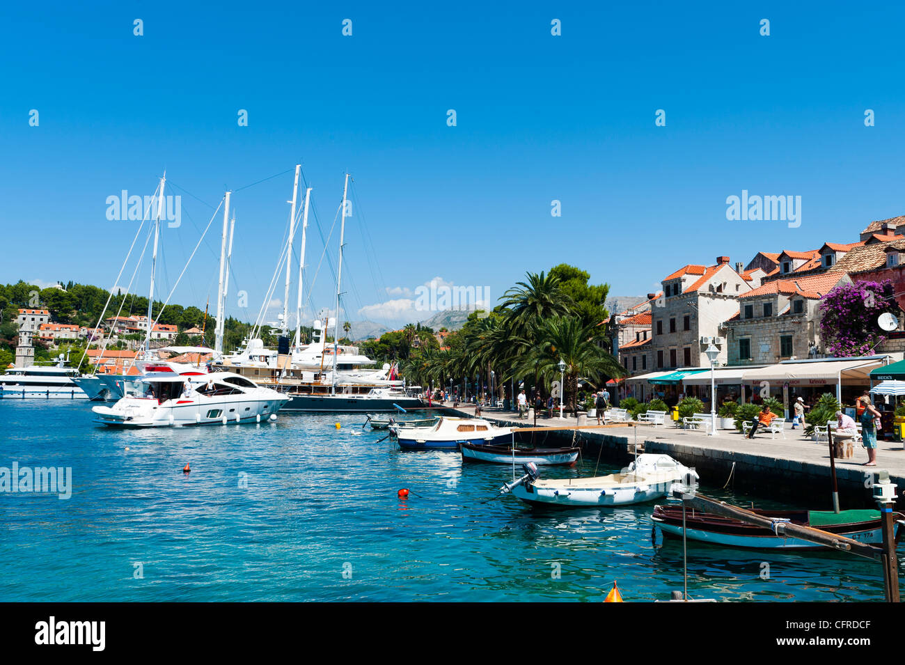 Hafen von Cavtat, Dubrovnik-Neretva County, Kroatien, Europa Stockfoto