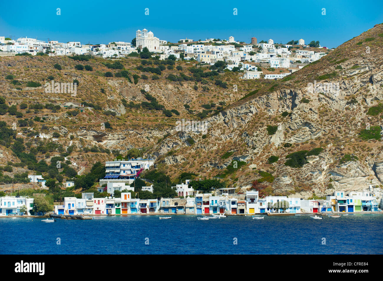 Alte Fischerei Dorf von Klima, Milos, Kykladen, griechische Inseln, Ägäis, Griechenland, Europa Stockfoto