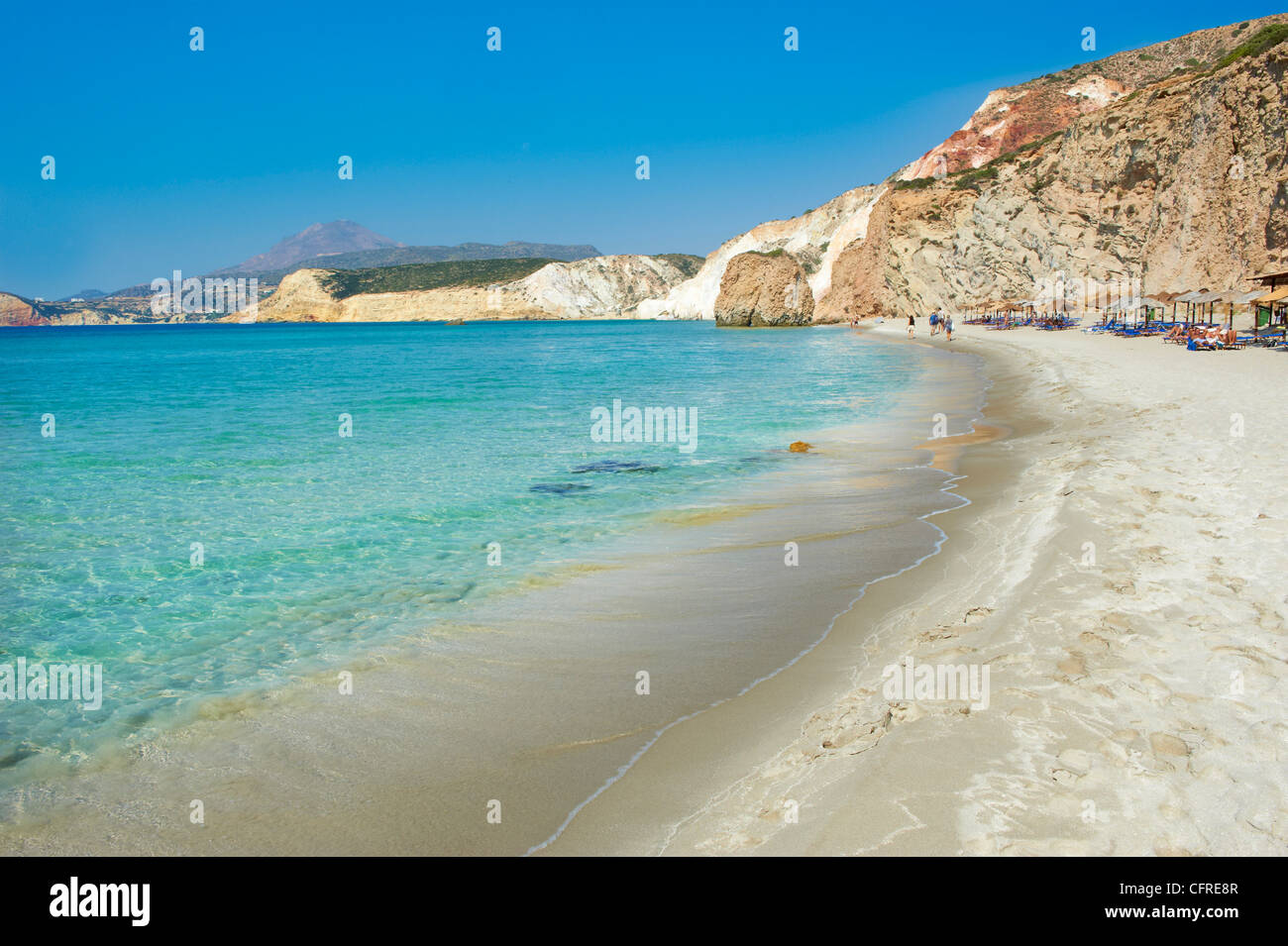 Firiplaka Strand, Milos, Cyclades Inseln, griechische Inseln, Ägäis, Griechenland, Europa Stockfoto