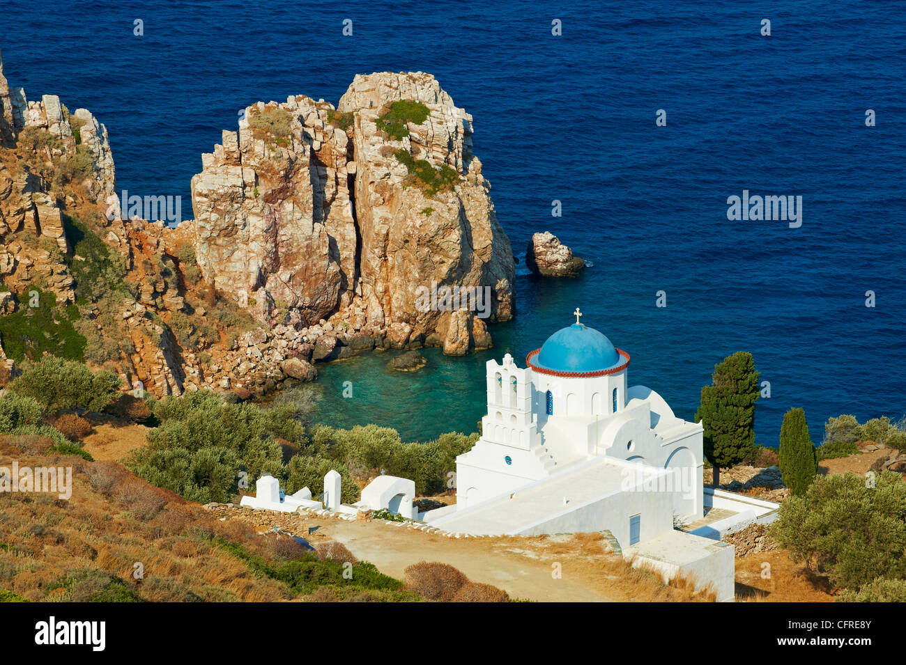 Panagia Poulati, Kloster, Sifnos, Kykladen, griechische Inseln, Ägäis, Griechenland, Europa Stockfoto