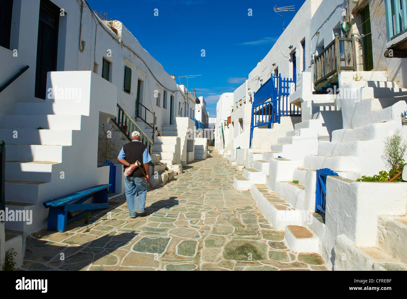 Die Chora Dorf Kastro Folegandros Kykladen, griechische Inseln, Griechenland, Europa, Stockfoto