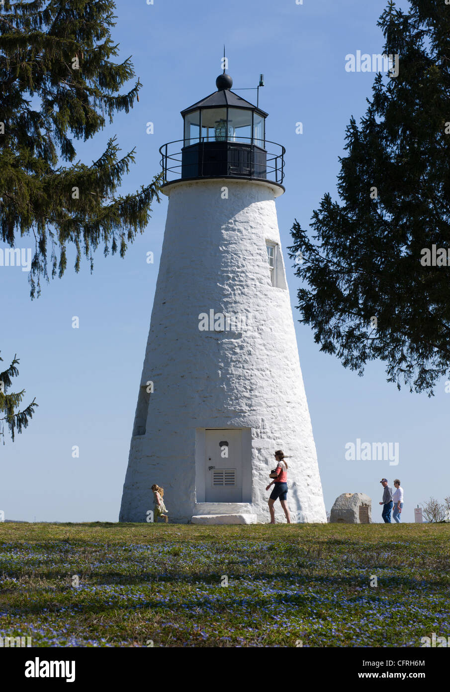 Concord Point Lighthouse, 1827, Havre de Grace, Maryland, älteste im Dauereinsatz in den USA Stockfoto