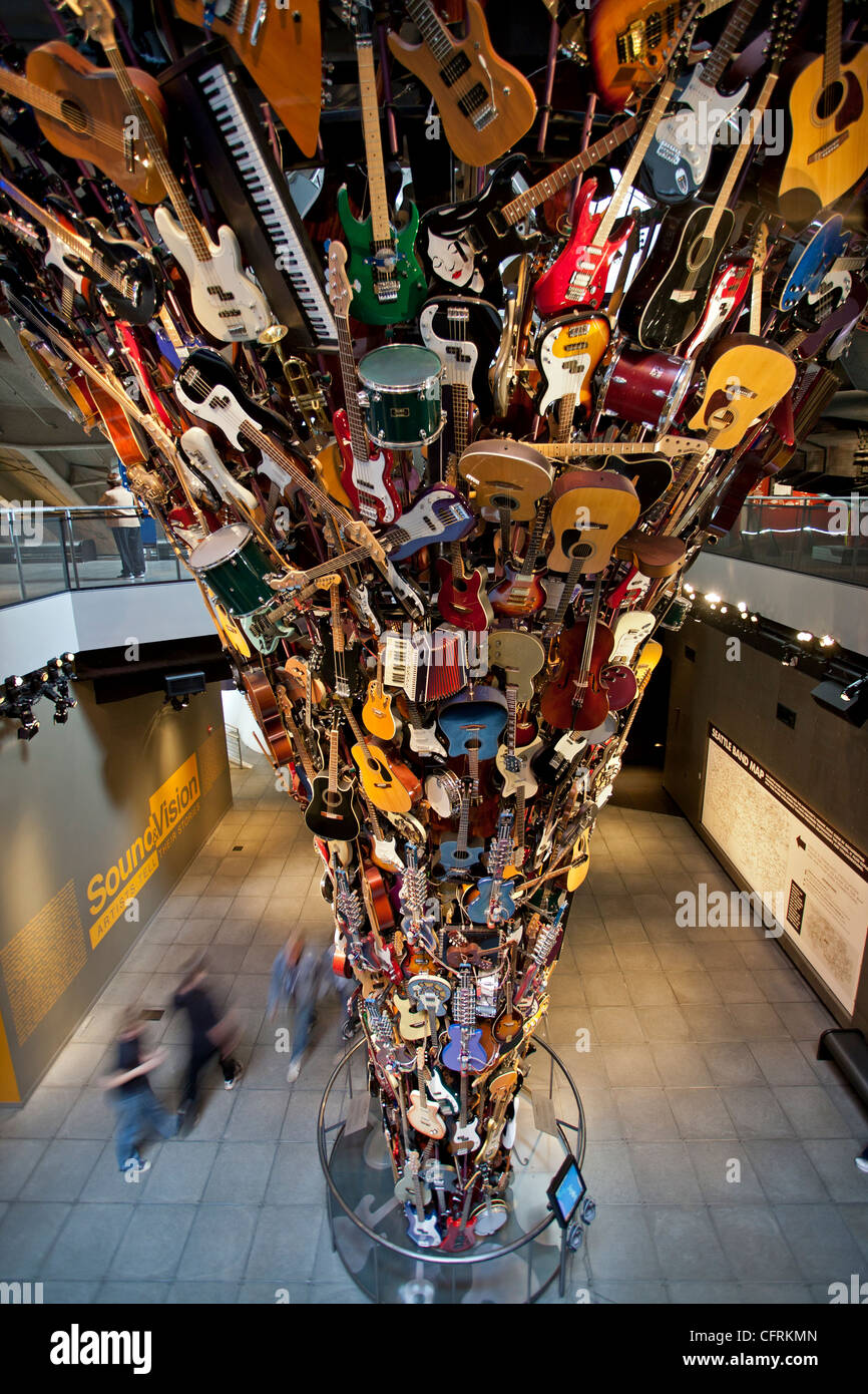 Die Wurzeln und Zweige Skulptur. Künstler: Trimpin. Das Experience Music Project Museum. Seattle. USA Stockfoto